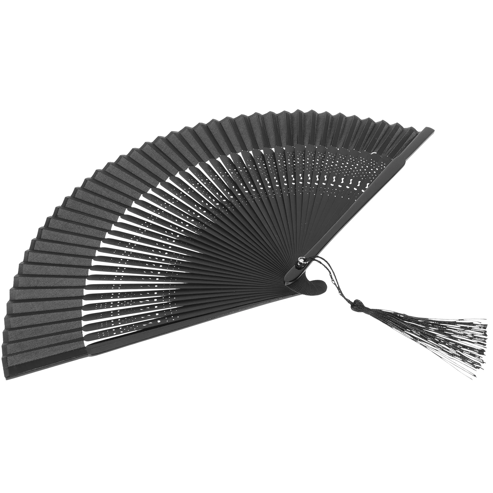 Fan Schwarz Folding Handheld Classic Retro Chinese Style Dance Party Prop Dancing Damen