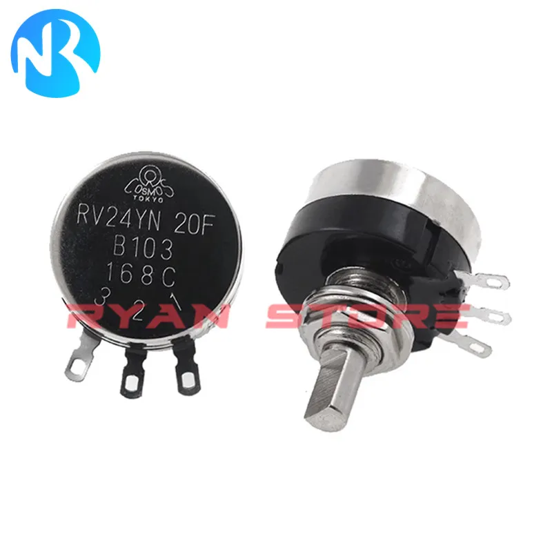 2PCS RV24YN 20F B102 B202 B502 B103 B203 B503 B104 B204 B504 B105 5K Half Shaft Game Machine Rotary Carbon Film Potentiometer