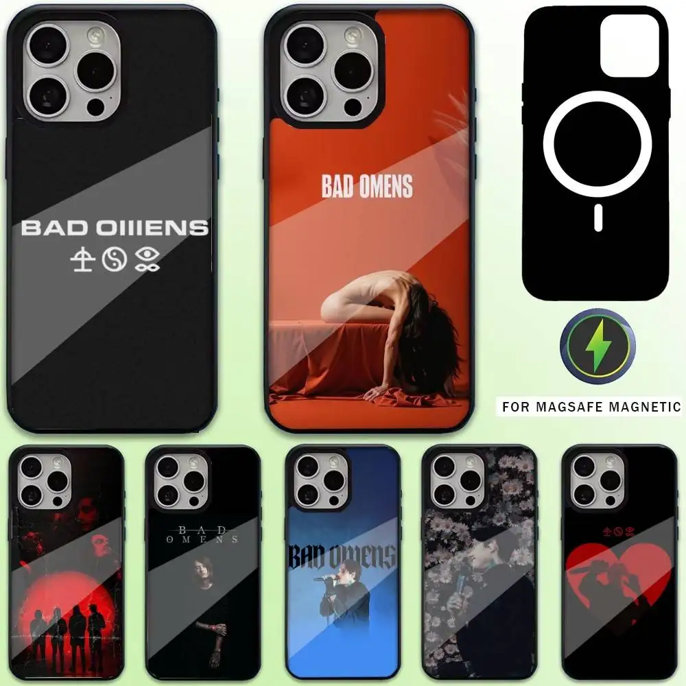 

B-Bad O-Omens N-Noah Phone Case For iPhone17,16,15,14,13,12,11 Plus,Pro Max Magnetic For Magsafe Wireless Charging