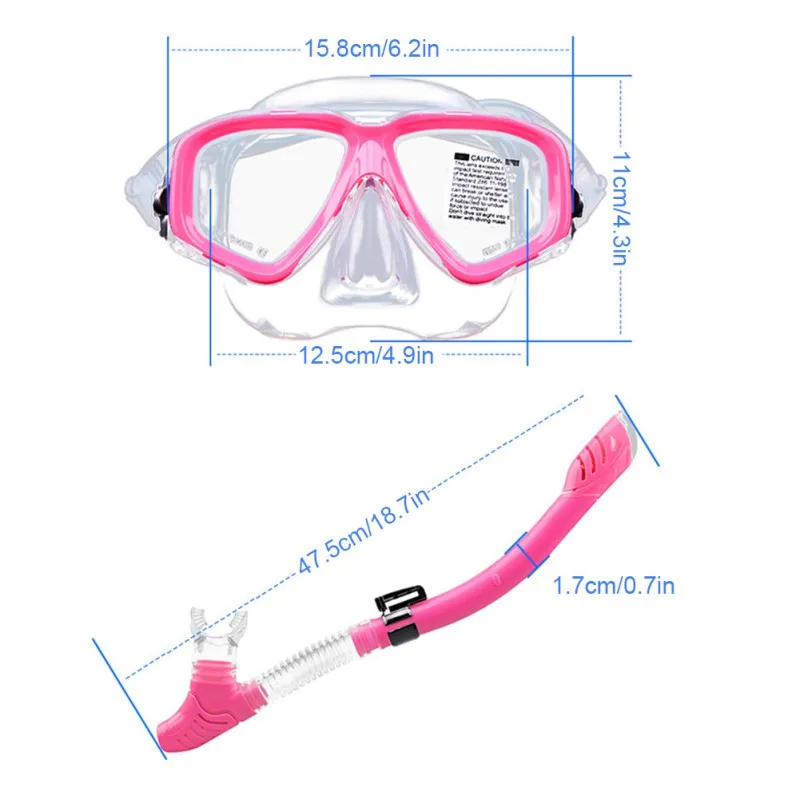 Scubal Diving Mask Snorkels  Set  Anti-burst myopia lenses  Anti-Fog adult Diving Swimming Easy Breath Tube  Snorkel Mask