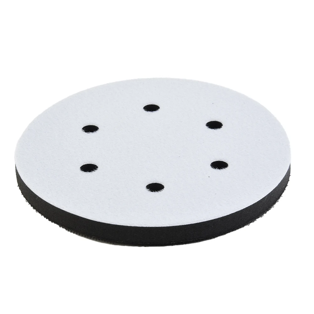 New White & Black Interface Pad Spong Pad Soft Interface Pad Spong Pad 150mm 6 Hole Disc Pad Foam Disc Hook&Loop