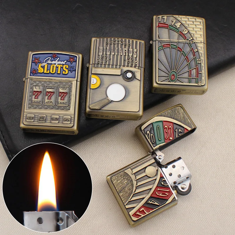 

Metal Relief Lighter Vintage Retro Wheel Cigarette Accessories Wholesale