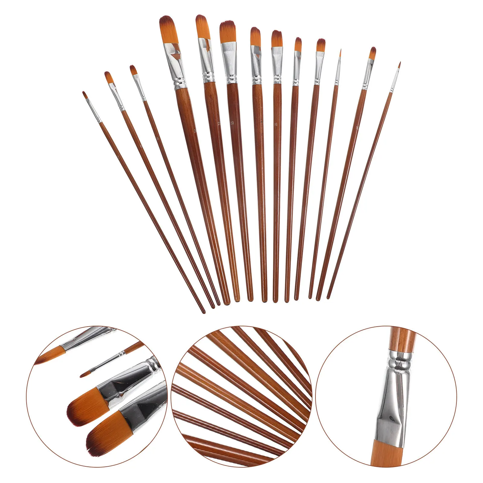 

13Pcs Nylon Painting Brush Set Multi-Use Soft Tip Lightweight Portable Professional Watercolor Paintbrush Kit Paint Brush Pens