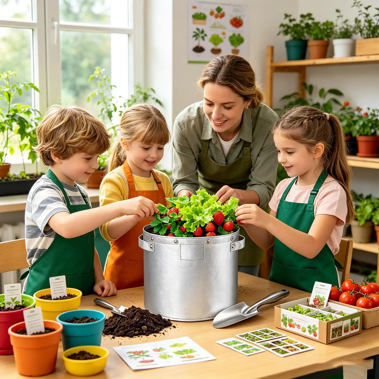 Growing Bags Potato Planting Container Pot With Handle Flower Growing Bags For Garden Balcony Greenhouse Outdoor Nursery Patio