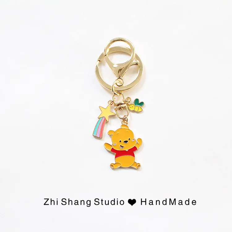 2024 neue Cartoon Kawaii Sanrio Winnie The Pooh Schlüsselbund Action Anime Figuren Eeyore Ferkel Puppe Spielzeug Nette Auto Schlüssel Ornament Geschenke