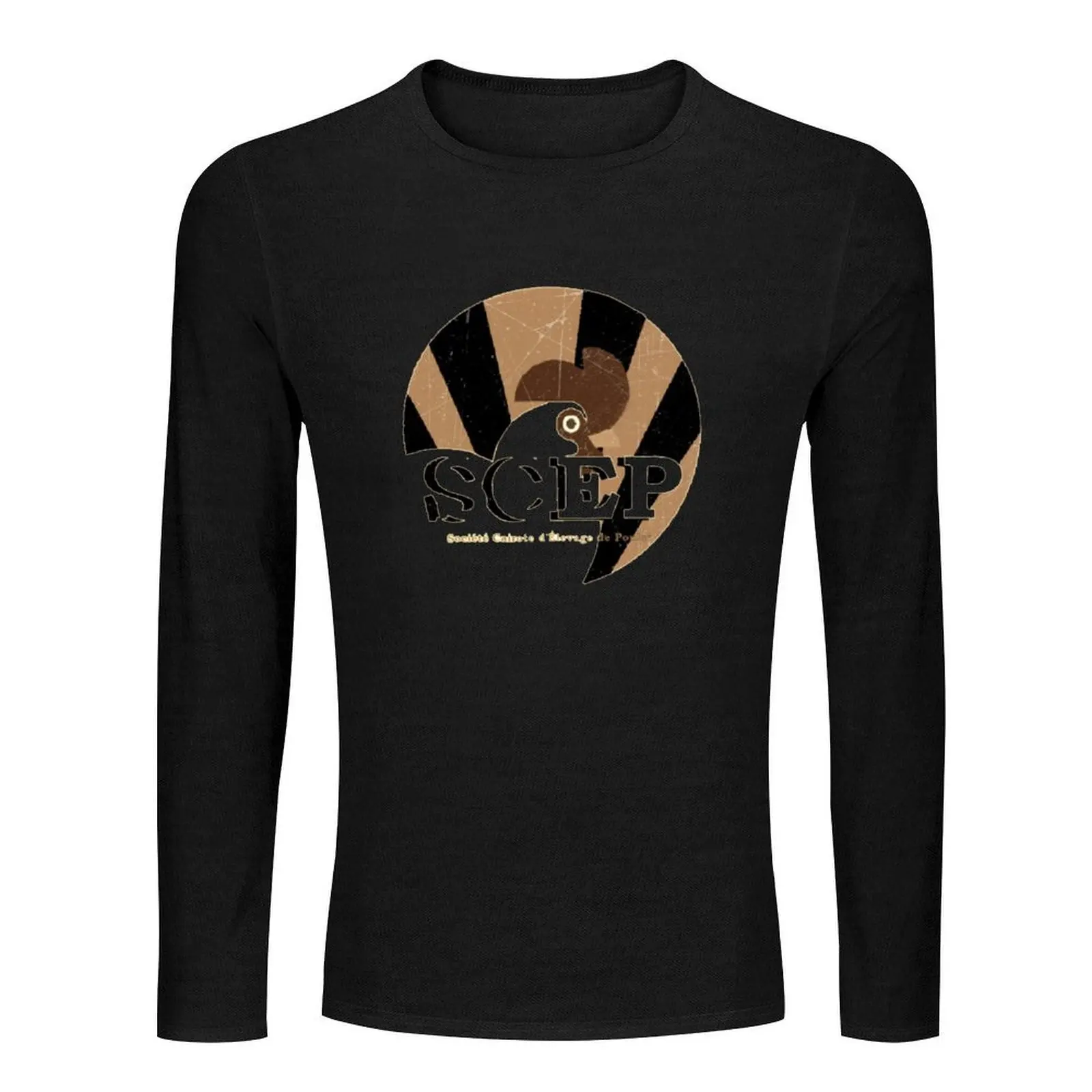 OSS 117: CEP Cairote Society of Vintage Chicken Farming OSS117 تي شيرت طويل أسود تي شيرت أنيمي ملابس الرجال