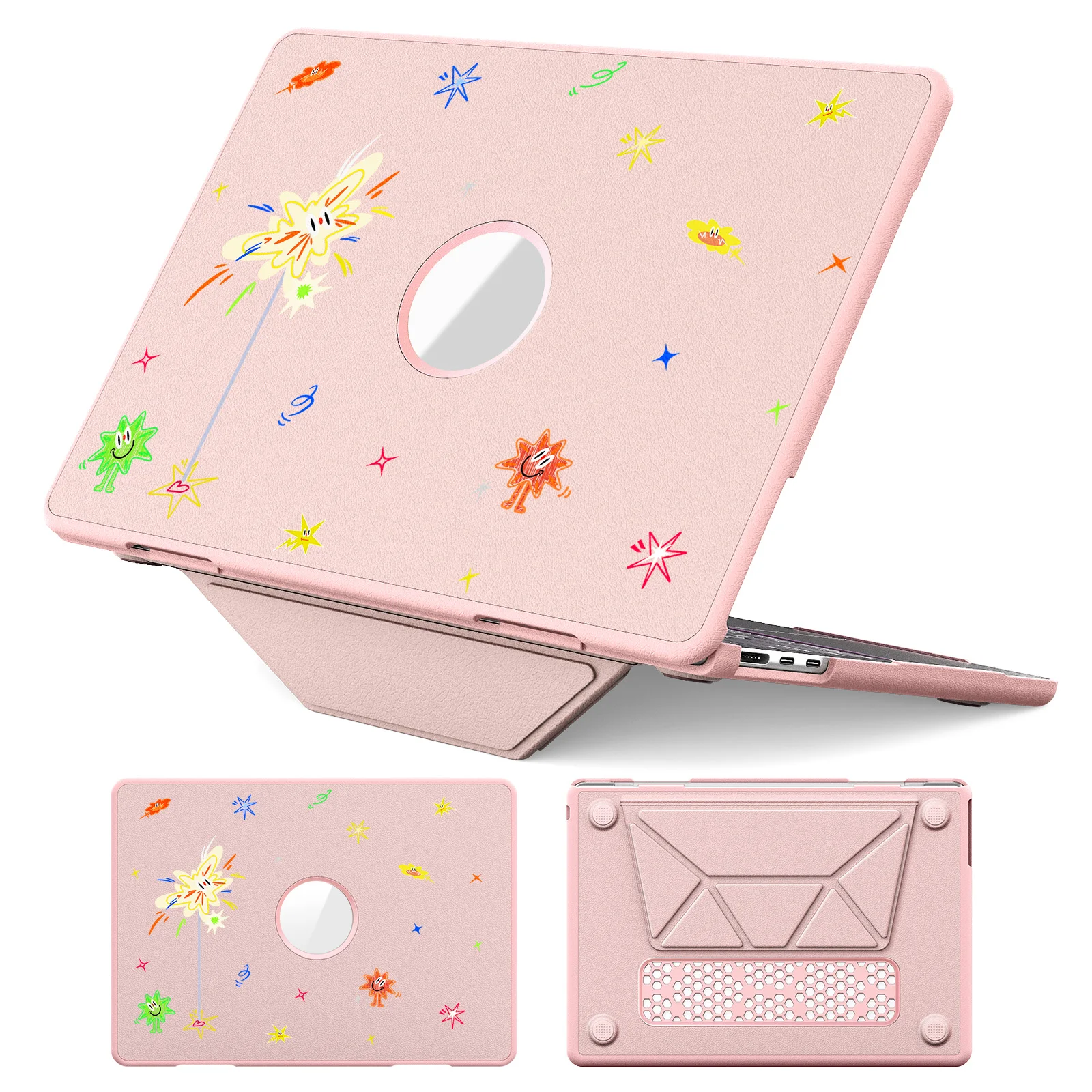 

Pattern Printing Laptop Case for MacBook Air 13 inch (2025) / (2024) / (2022) / M2 A2681 / M3 A3113 / M4 A3240 Notebook Kickstan