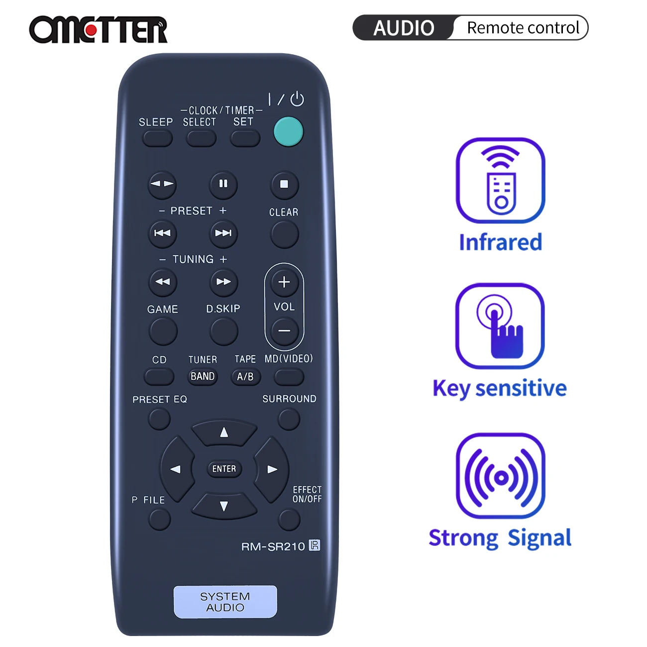 Nowy oryginalny RM-SR210 nadaje się do systemu Sony AUDIO połączenie Audio pilot RM-SGP5 CMT-RB5 CD MD stojak na karty