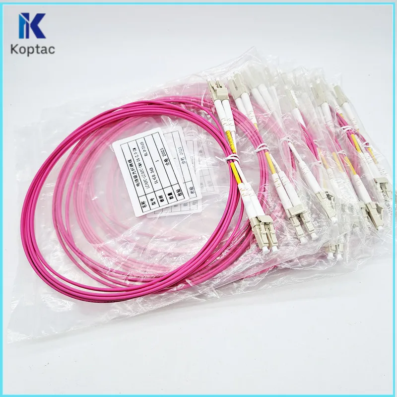 10Pcs/Lot LC-LC UPC Multi-Mode OM4 Cable 2.0/3.0Mm Multimode Duplex LC-UPC Fiber Optical Jumper Patch Cord 1M/2M/3M/5M FTTH