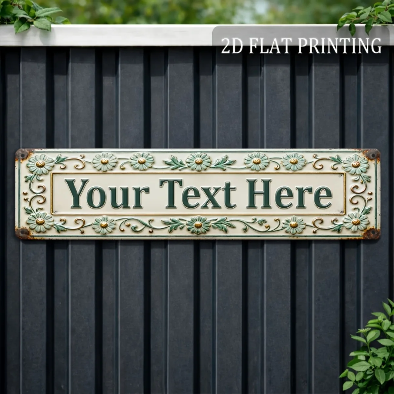 Vintage Metal Sign, Customizable DIY Text Plaque, Wall Decor for Gates, Doors, Fences, Porches & Yards (For Decoration Only)