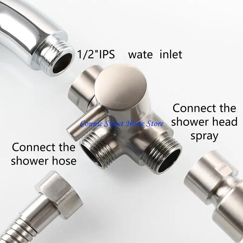 LXAF Brass 3 Way Shower Arm Adapter Toilet Bidet Sprayer Faucet Replacement Part