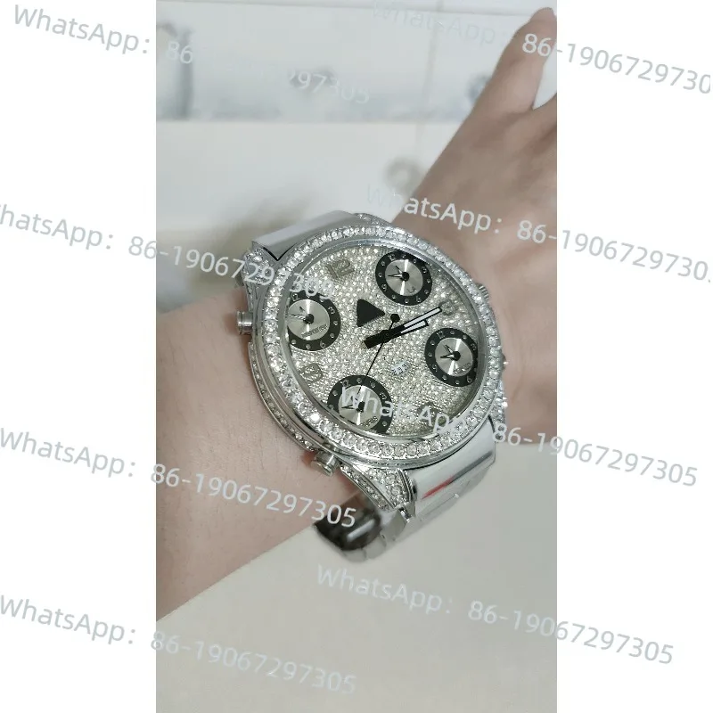 

Five time zones men's watch non-mainstream hip-hop gypsy steel belt quartz watch