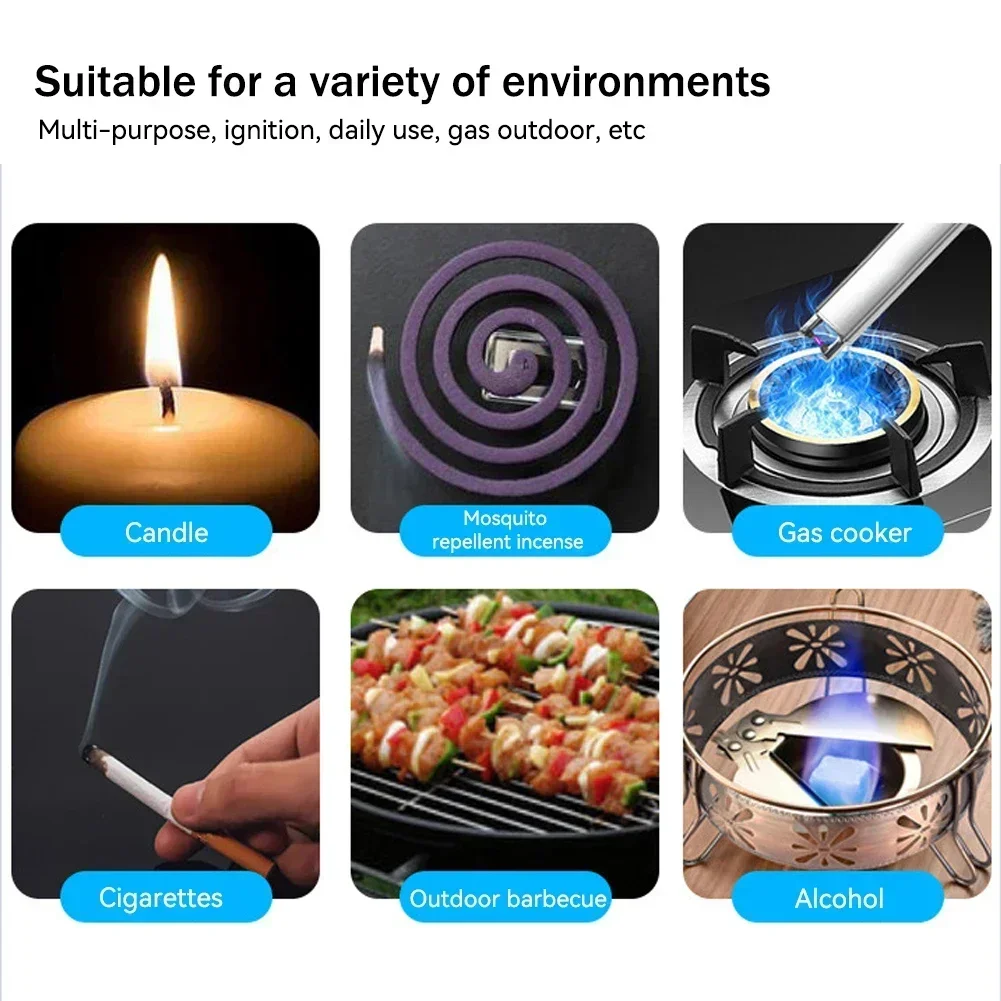 Electric Arc Ignition Windproof Pulse Flameless Plasma Ignition Candle Lighters USB Rechargeable Lighter Kitchen Outdoor BBQ New