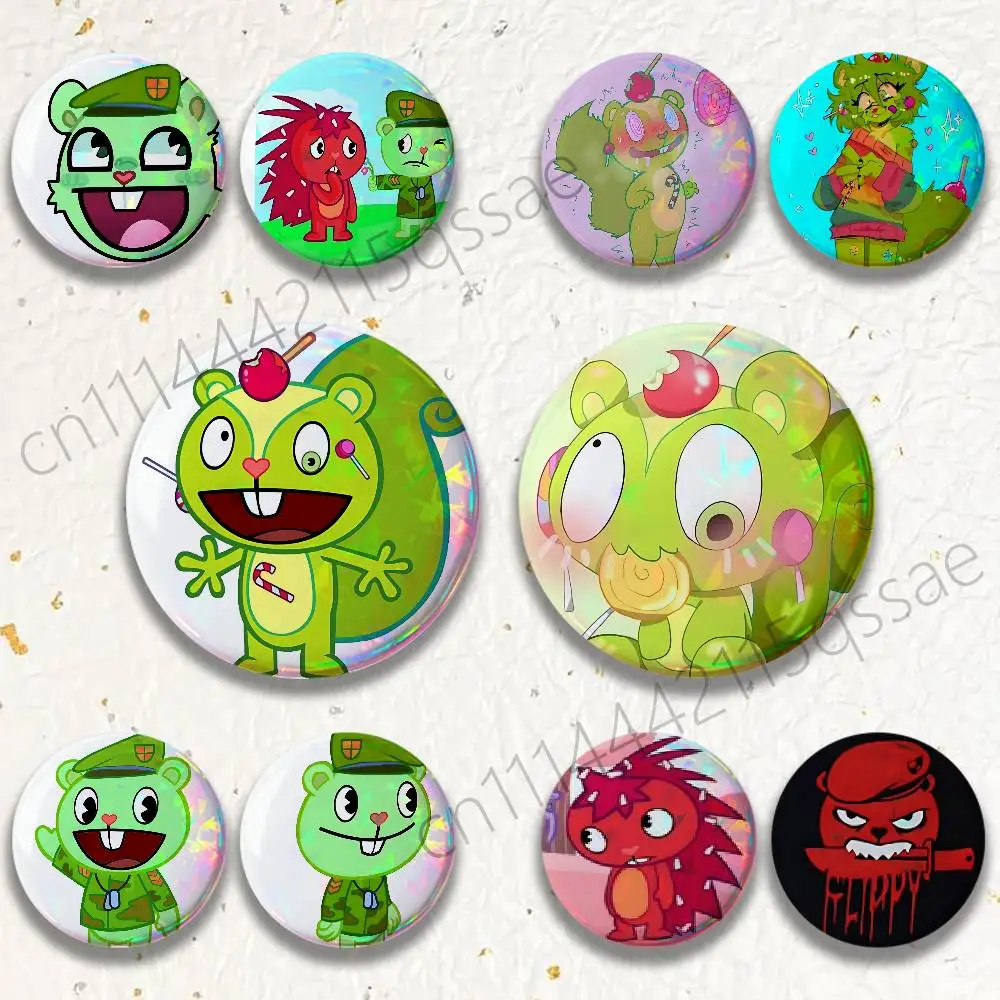 Repetitive cycle Flippy Flaky HTF 25/32/44/58/75mm Badges Tinplate Soft Button Pin Brooch Metal Badge Accessories Hat Bag Lapel
