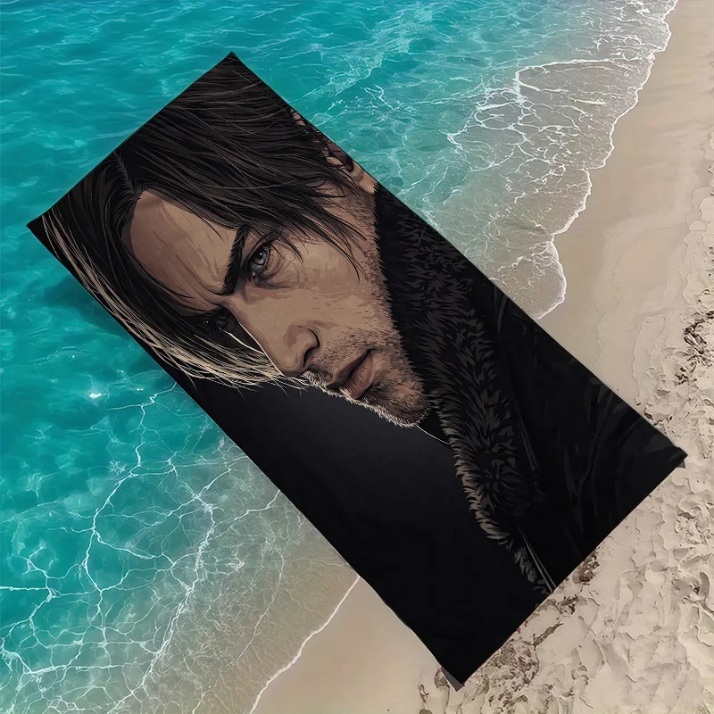R-Resident E-Evil Leon Kennedy Beach Towel Ultra Absorbent Cool Room Stuff Bath Towel for Pools Swimming Outdoor Gym Aesthetic