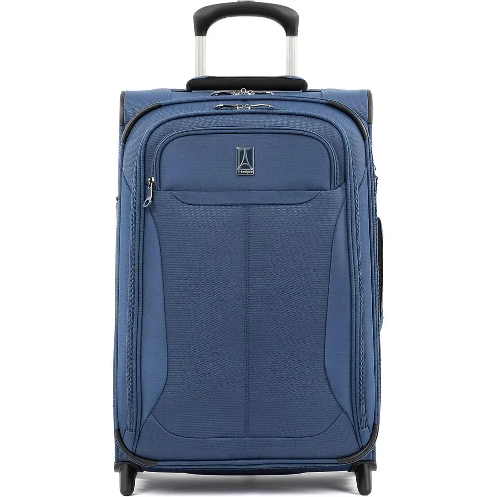 

Expandable 22 Lightweight Blue Carry-On Suitcase with 2 Wheels