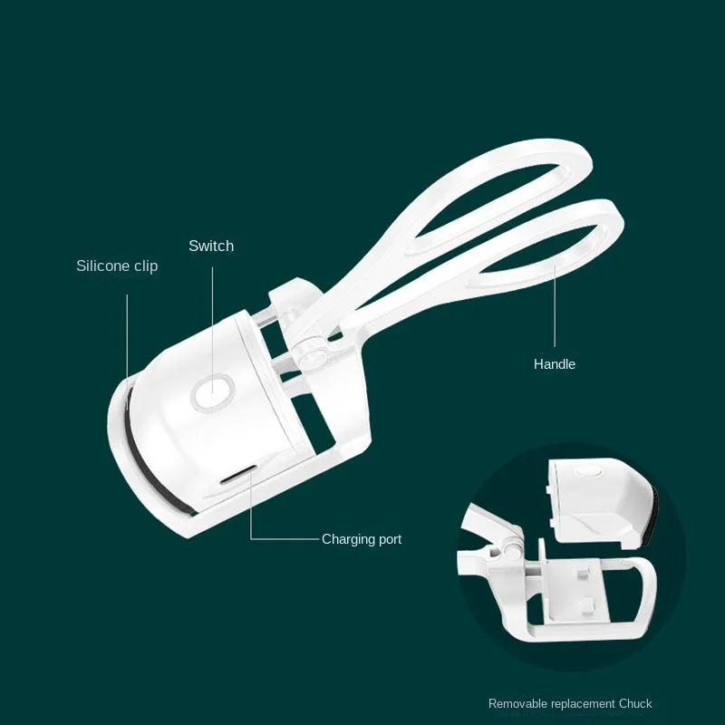 QIWU رمش بكرة الشعر المحمولة الكهربائية مشط العين لاش بيرم طويلة الأمد الرموش تجعيد الشعر أدوات ماكياج الحرارية الرموش بكرة الشعر