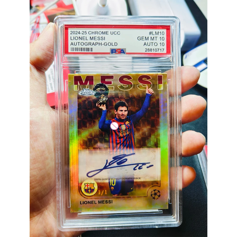 PANINI DIY soccer Messi Yamal Barcelona Laser Ratings Star Kabricks Holiday Gifts Boys homemade collection signature Ornaments