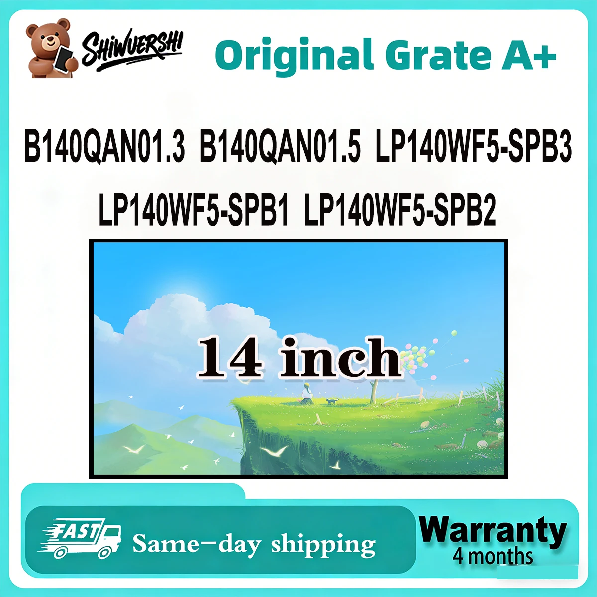 

Original New A+ 14 inch Slim Laptop Lcd Screen Panel B140QAN01.3 B140QAN01.5 LP140WF5 SPB3 LP140WF5 SPB1 LP140WF5 SPB2
