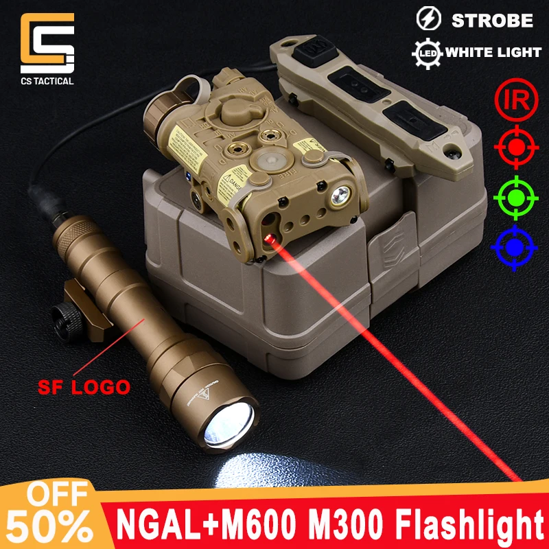 

Tactical SF M600U Surefir M300A Hunting Flashlight NGAL Red Green Blue IR Dot White Strobe Light Dual Function Switch Scout Lamp