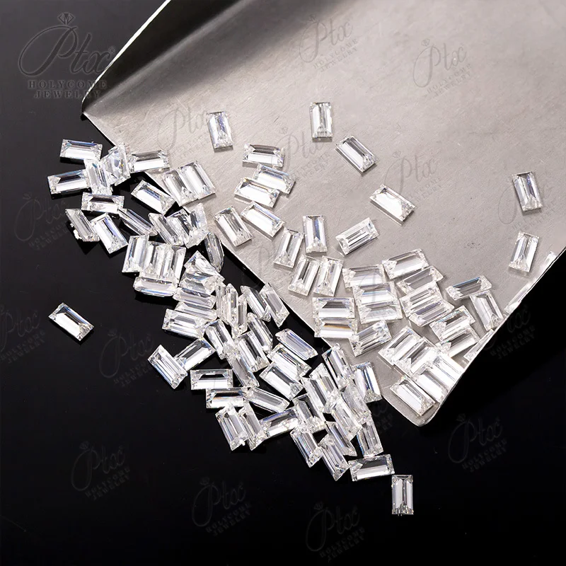 

White Baguette Moissanite Diamond Rectangular Wholesale Loose Stone Lab Grown Gemstone Synthetic Beads DIY Jewelry&Watch Making