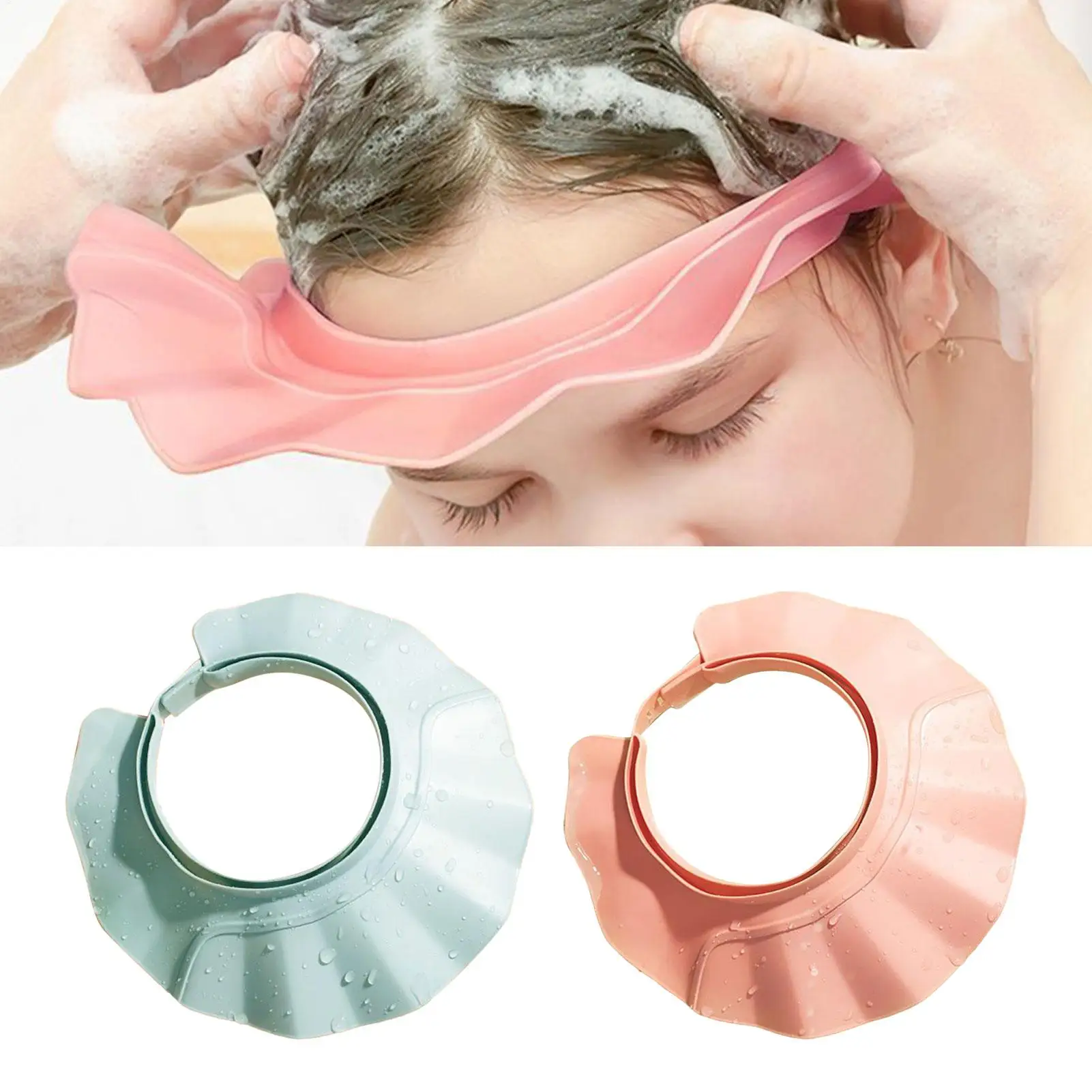 Bath Visor For Toddler Baby Adjustable Shower Cap Splash-Proof Adjustable Shampoo Shower Protection Hat Baby Hair Wash Hat