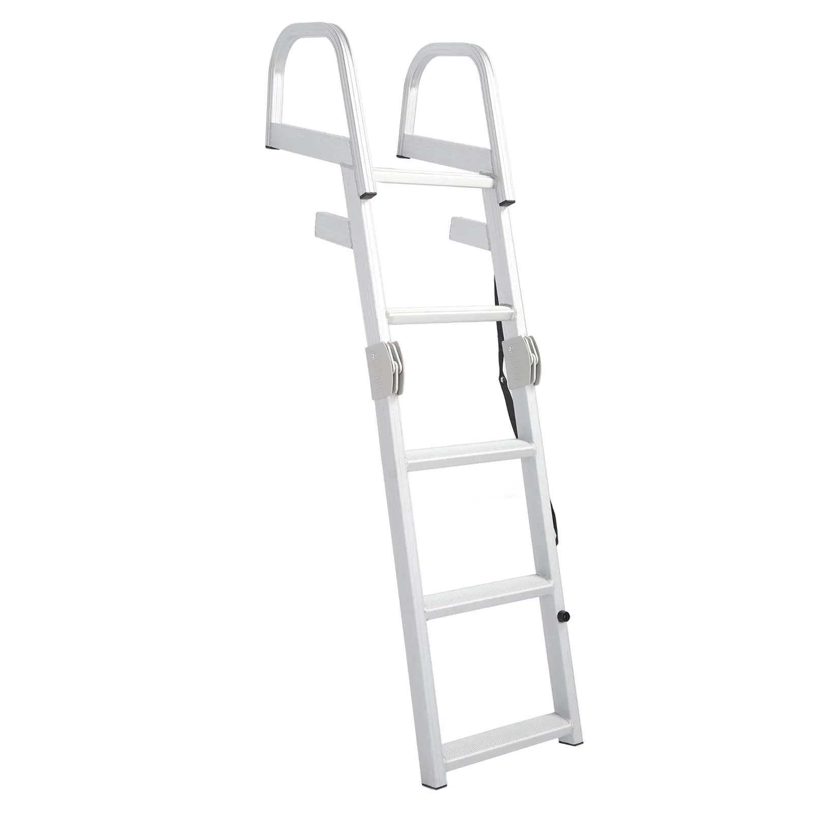 Boat Folding Ladder 5 Step Anti Slip Rustproof for Yachts Ships Swimming Pools OEM Replacement Aluminum Alloy Sturdy Reliable Wi