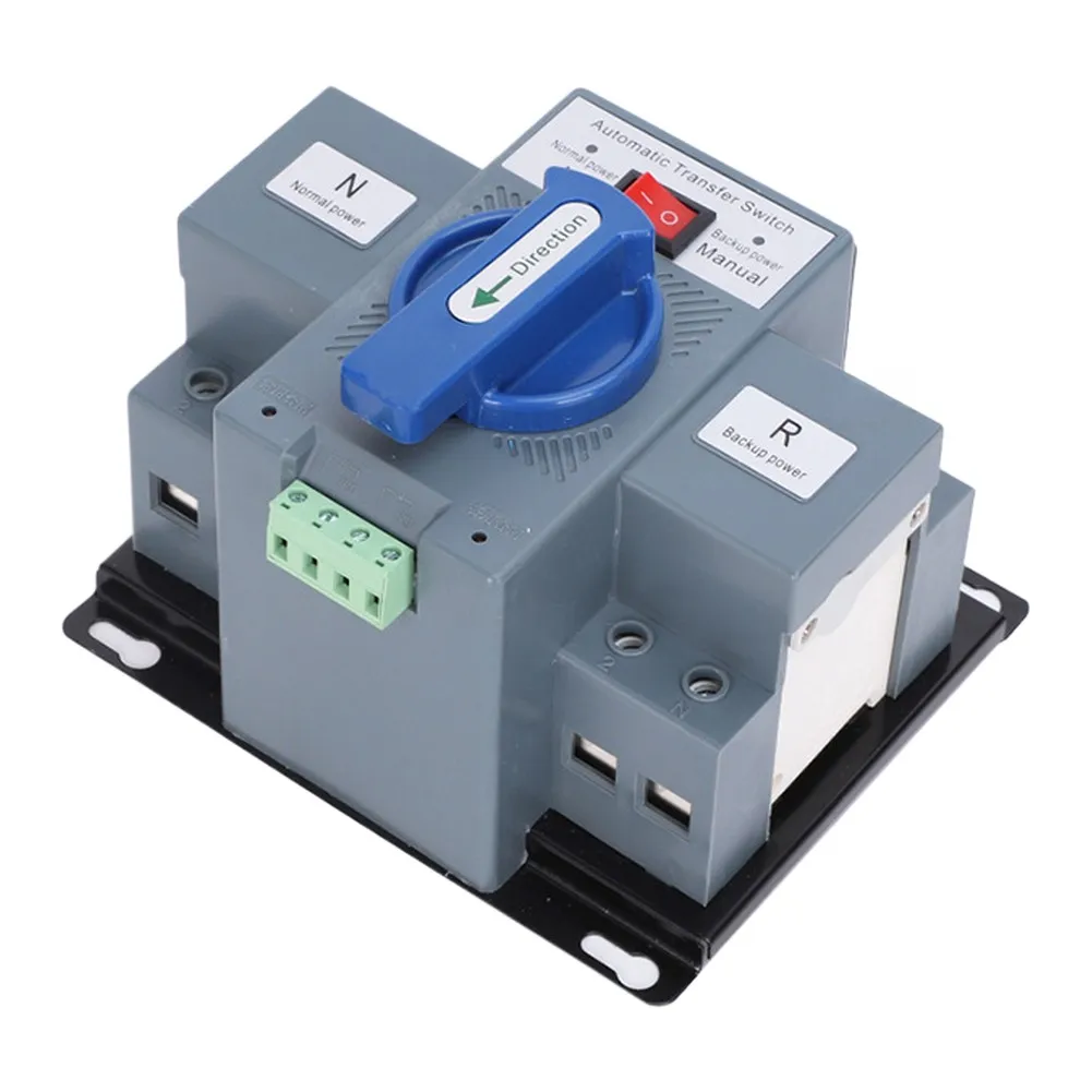 Dual Power Automatic Transfer Switch 2P 3P 4P 63A AC110V Manual Changeover Switch Circuit Breaker 50Hz/60Hz Electrical Switches