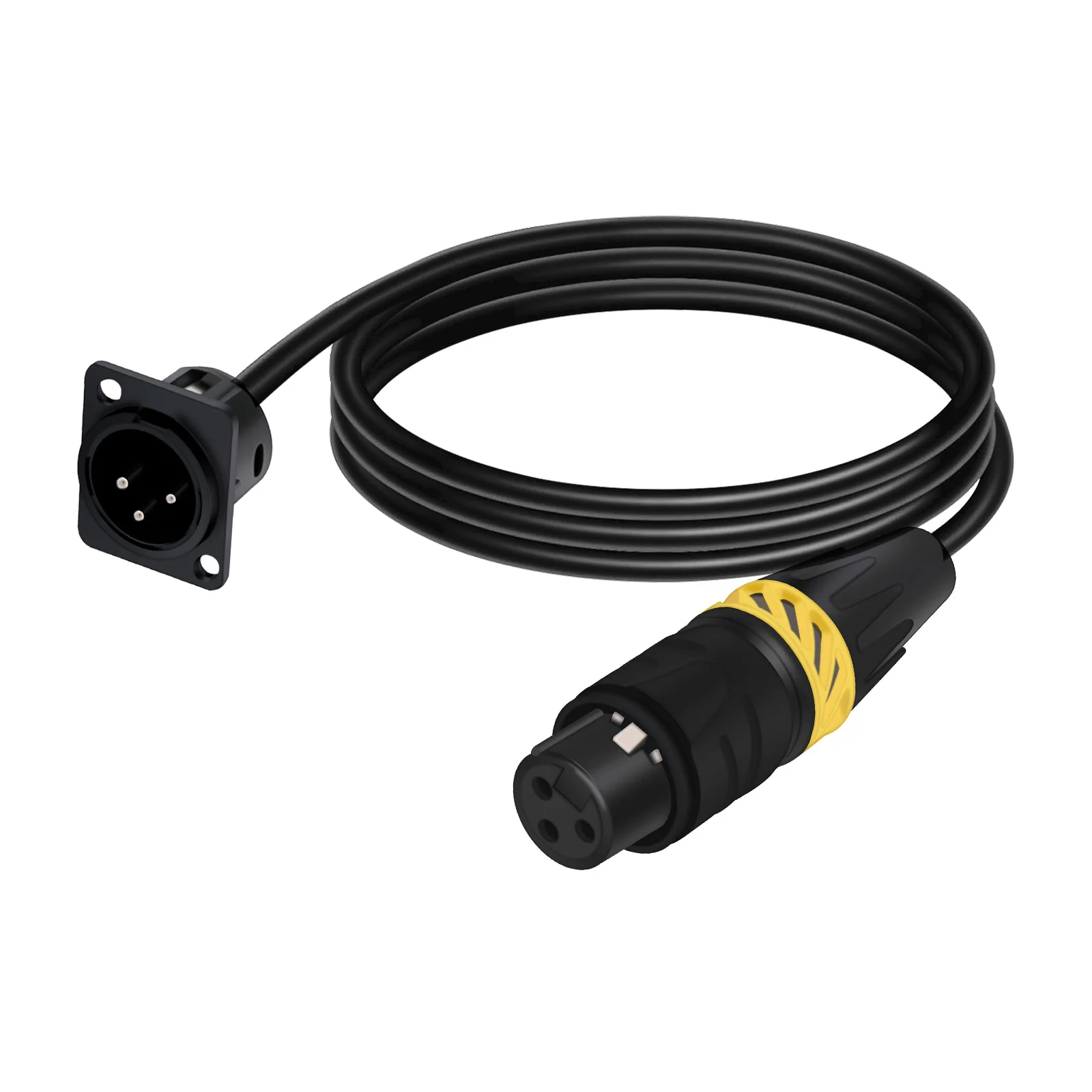 XLR Panel do mocowania Adapter kabel montażowy gniazdo Audio 3Pin XLR męski/żeński wodoodporny konwerter przedłużacz na wtyczkę kompatybilny z