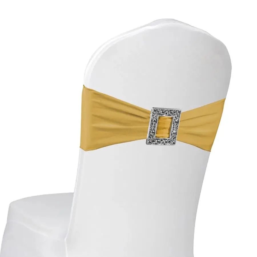 

100 шт. эластичных чехлов-бантов из спандекса для стульев с пряжками-слайдерами для свадеб, вечеринок и банкетов