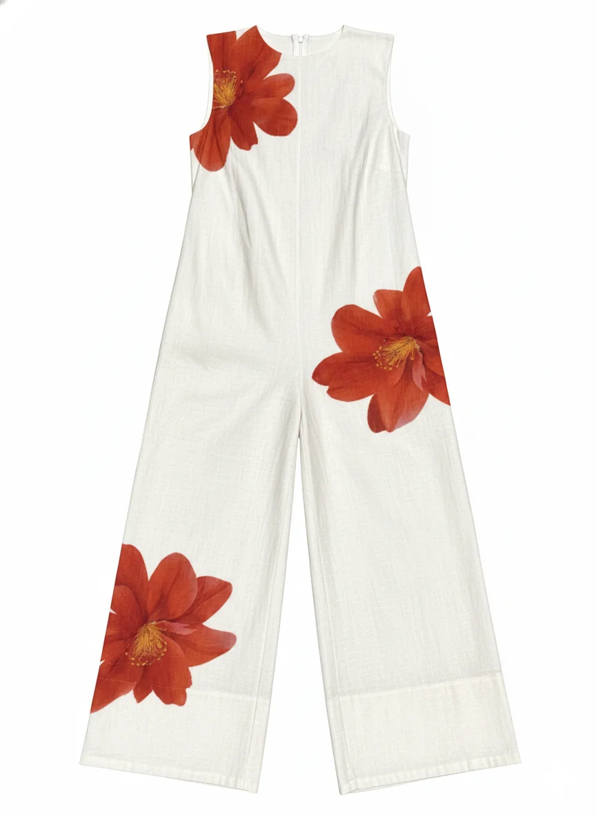 

Lemongor элегантные комбинезоны из хлопка и льна с цветочным принтом, широкие комбинезоны для женщин, без рукавов, большие вечерние вечерние цельные наряды