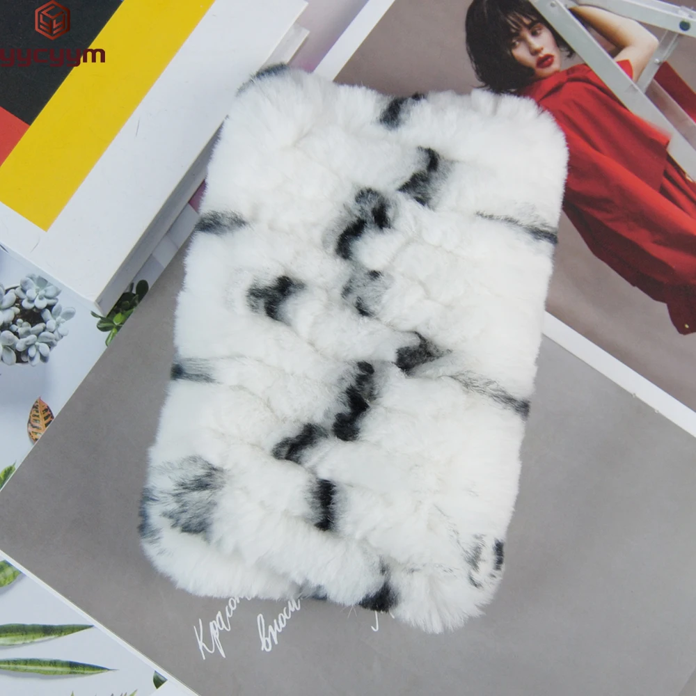 

2024 Women Real Rex Rabbit Fur Scarf Rex Rabbit Fur Headbands Knitted Natural Rabbit Fur Ring Scarves Factory Wholesale Retail