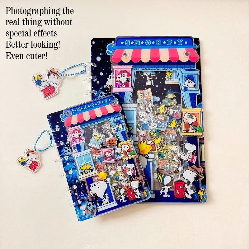 Acrylic Shaker Book A5 A7 Snoopy‌ Creative Diary Handbook Collection Notes Stationery Loose-leaf Book Friend Exclusive DIY Gift - view 5