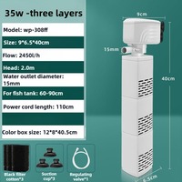 1Pcs New Submersible Silent Aquarium Filter Pump 3 in 1 220V Air Oxygen Aerator 4/6/15/20/25/35W Water Change Wave Maker