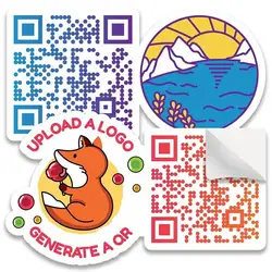 Custom Die Cut QR code Sticker, Logo Sticker, Personalized Vinyl Stickers, Decal Labels for Packaging, Social Media, Deco