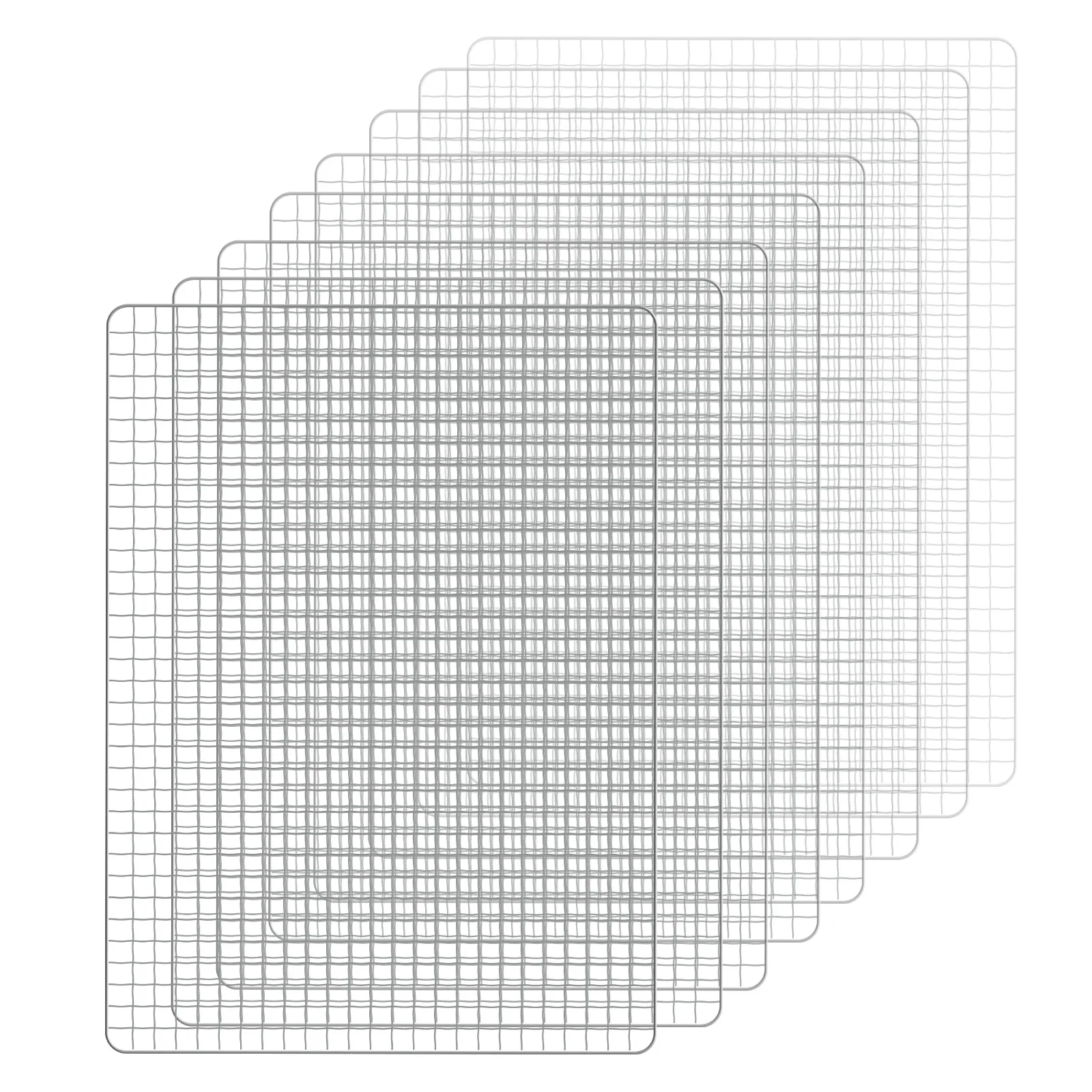 

8Pcs BBQ Mesh Grill Mat Rectangular Mesh Grilling Mats Nonstick Mesh Grill Topper Reusable BBQ Grill Topper Temperature