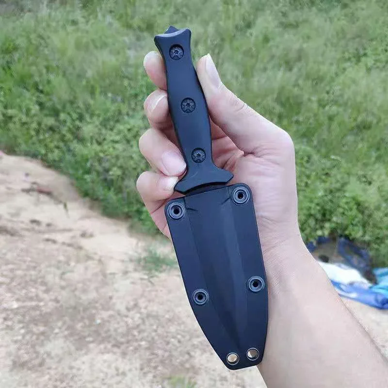 Tactical Fixed Knife Black Stainless Steel Blade ABS Handle with Kydex Sheath EDC Outdoor Knives Hunting Camping Pocket Tool