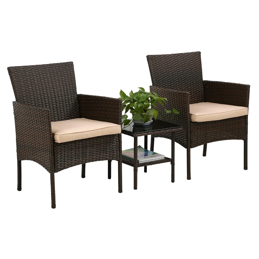 

Outdoor High Quality Waterproof Cushion 3 PCS Rattan Furniture for Leisure Time