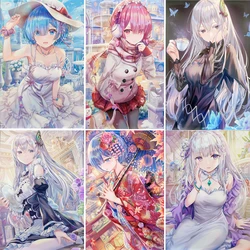 Anime Goddess Story postcard collection card Re:Life in a different world from zero Rem Ram Emilia Christmas birthday gift