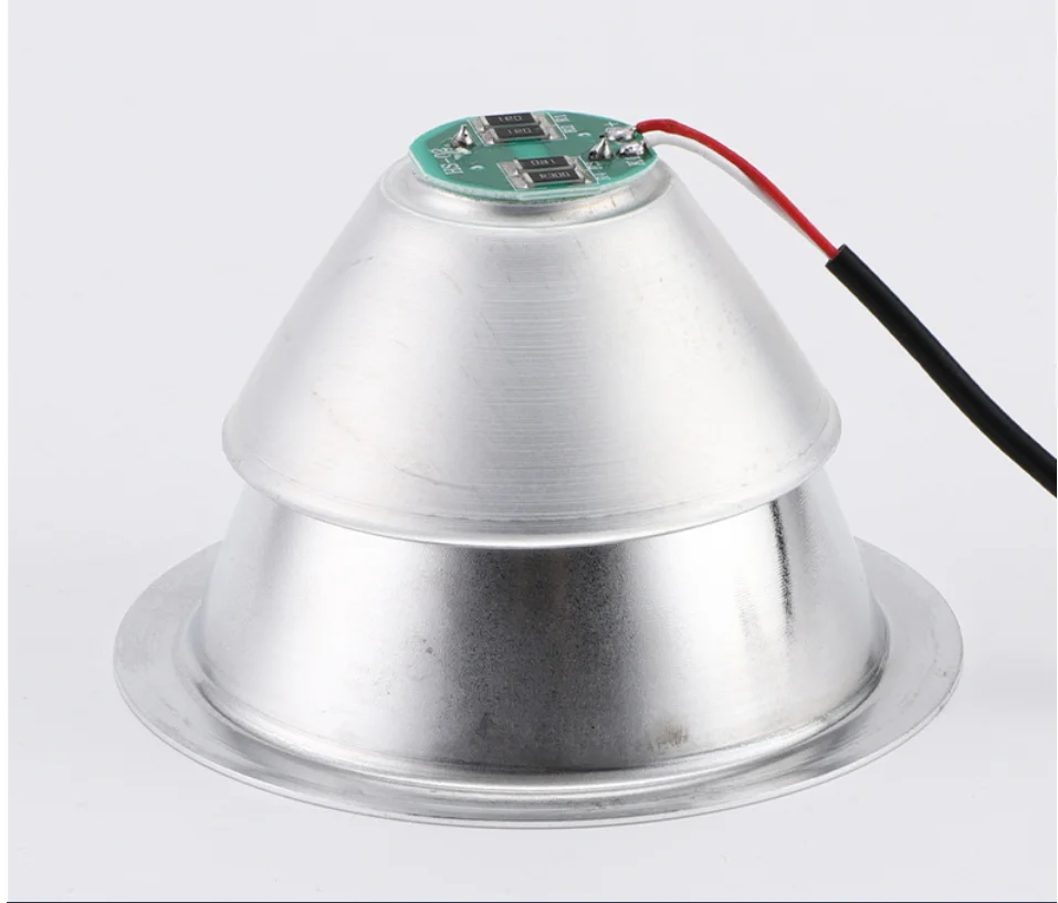 LED عاكس الألغام مصباح Portable110mm تيار مستمر 4.2-5 فولت مصباح يدوي كشافات ضوء المصباح T6 مصدر استبدال كوب الألومنيوم المهنية