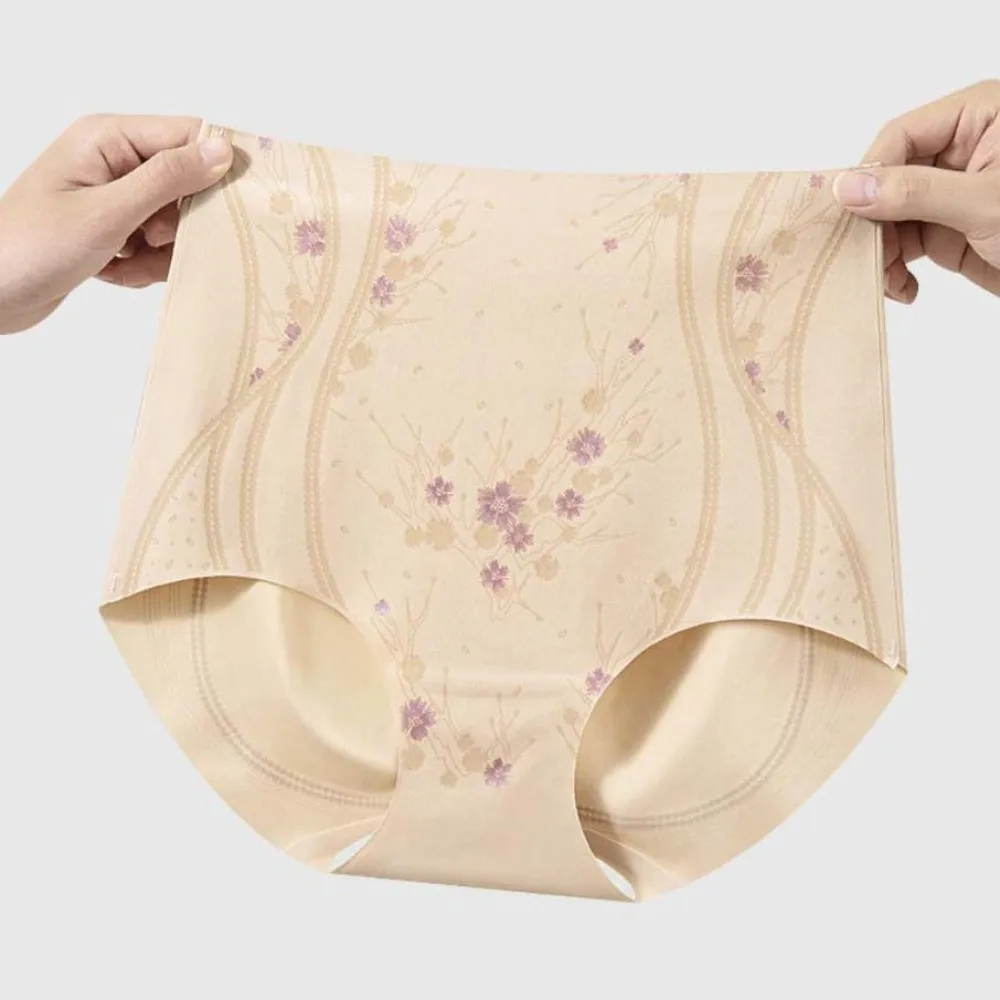 

High Waist Postpartum Body Shaper Flowers Shapewear Seamless Underpants Large Size Waist Trainer Butt Lifter Briefs Lady