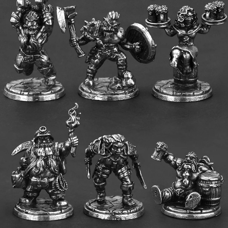 Metall Zwerg Armee Soldat statische Ornament Zubehör Modell Spielzeug Brettspiel Schachfiguren Serie Desktop-Action figuren Modell Geschenk