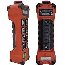 รีโมทคอนโทรลไร้สาย HENJEL H108 สำหรับเครนยกของ 8 ปุ่ม ควบคุมแบบขั้นตอนเดียว ใช้ไฟ DC 24V 48V 110V 220V AC กันน้ำ สำหรับงานอุตสาหกรรม