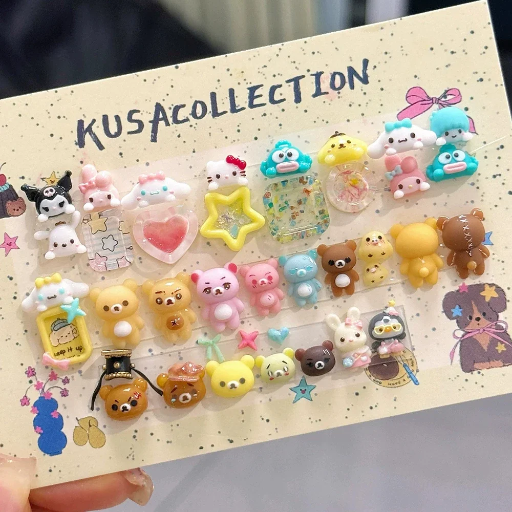 

1Pc Cartoon Anime Rilakkuma Senbel Family 3D Acrylic Nail Art Silicone Mould Kawaii Diy Design Nail Template Nail Mold Gift