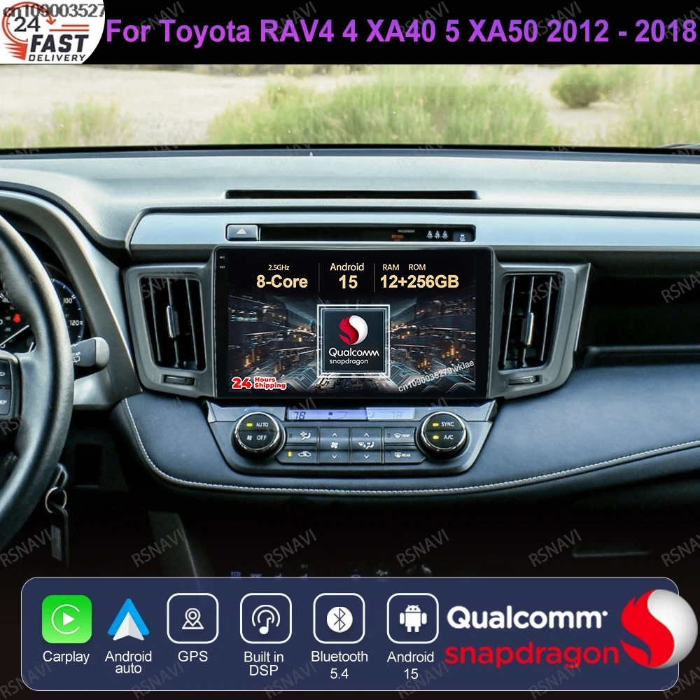 

Android 15 For Toyota RAV4 4 XA40 5 XA50 2012 - 2018 BT DVD Car Radio 4G LTE Autoradio Multimedia 5G WIFI Wireless Carplay Auto