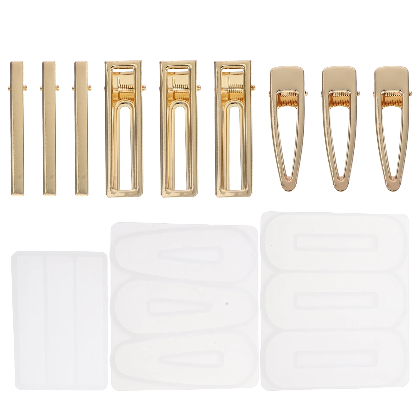 

12pcs Hairpin Mold Set DIY Headwear Accessories Silicone Hair Clip Mold Resin Casting Tools Jewelry Parts Stylish Reusable
