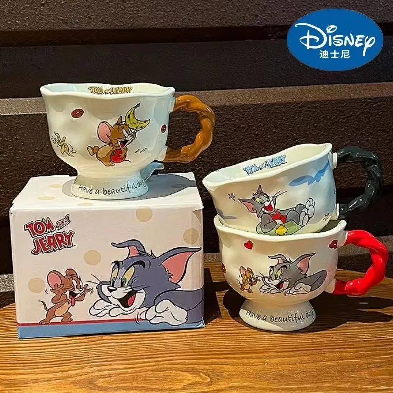 

Новинка 2024, Лидер продаж, оригинальная керамическая кружка Disney Tom and Jerry 360 мл, бытовая кухонная детская чашка для воды, кофейные чашки, подарки