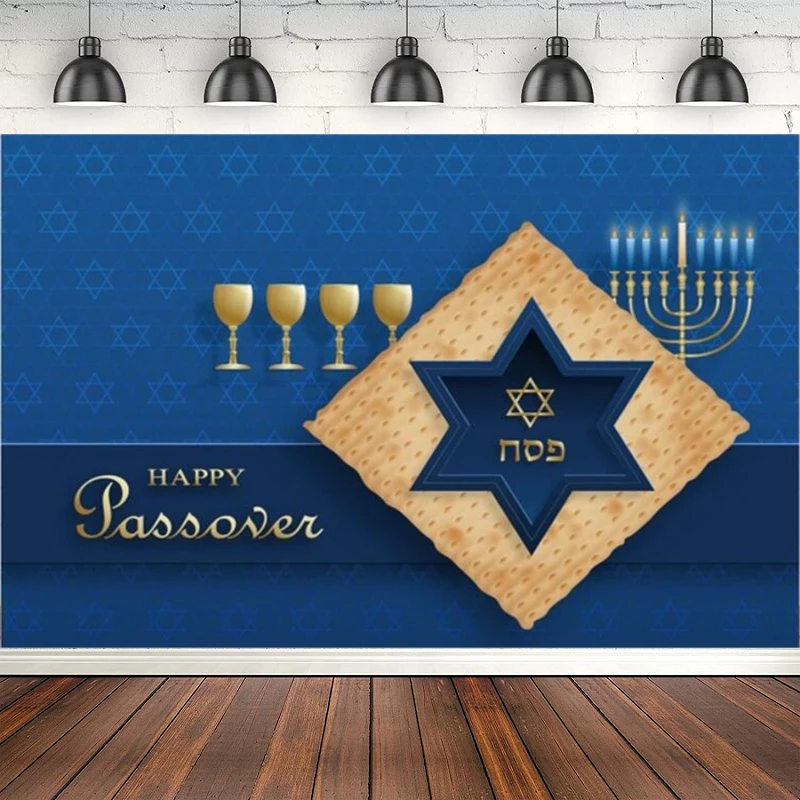 Happy Passover Judaism Photography Backdrop Poster Kid Portrait Party Decor Photographic Background Banner Photo Studio