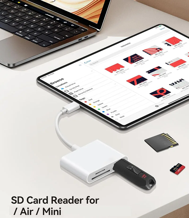 Mini USB C to SD TF Card Reader 3 in 1 for iPhone iPad MacBook Laptop Android PC Surveillance Camera Playback Tool