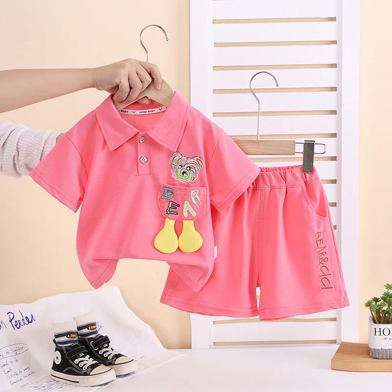 New Summer Baby Boys Clothes Suit Children Girls Casual Cartoon T-Shirt Shorts 2Pcs/Sets Infant Fashion Costume Kids Tracksuits